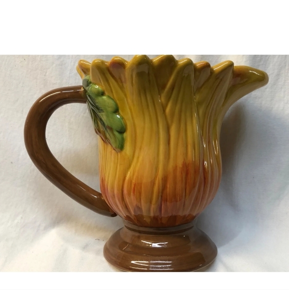 terra cotta | Kitchen | Vtg Terra Cotta Leaf Fall Tea Lemonade Drink ...